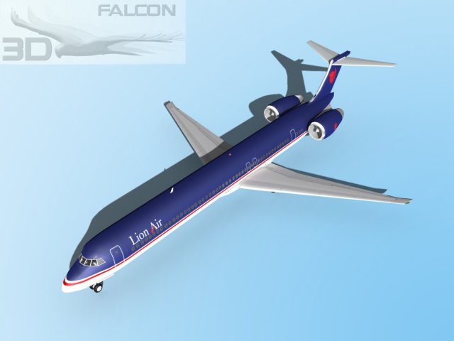 falcon3d md 80 león aire 3d modelo in comercial 3dexport avión aviones aeronave línea civil pasajero carga corporativo mcdonnell douglas us jet reacción 3D print model - Mito3D