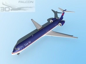 falcon3d md 80 lion air 3d modèle in commercial 3dexport avion avions ligne civil passager cargaison entreprise mcdonnell douglas us jet 3d print model - Mito3D