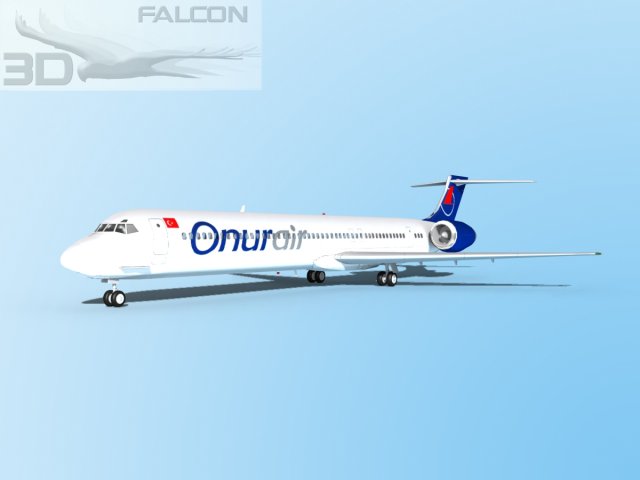 falcon3d md 80 onur aria aereo aeroplani aeromobili linea civile commerciale passeggeri merci carico aziendale mcdonnell douglas aerei Jet 3D print model - Mito3D