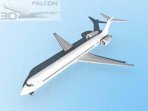 falcon3d md 80 unmarked 1 3d model in jet 3dexport airplane planes aircraft airliner mcdonnell douglas md-80 civil commercial airlines airways passenger cargo corporate us plane jetliner 3d print model - Mito3D