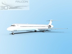 falcon3d md 80 unmarked 2 airplane airplanes aircraft airliner civil commercial passenger freight cargo corporate mcdonnell douglas plane planes 3d print model - Mito3D