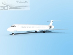 falcon3d md 80 unmarked 3 airplane airplanes aircraft airliner civil commercial passenger freight cargo corporate mcdonnell douglas plane planes 3d print model - Mito3D