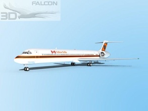 falcon3d md 80 amarelo faca ar 3d modelo in comercial 3dexport avião aviões aeronave civil passageiro frete carga corporativo mcdonnell douglas us 3d print model - Mito3D