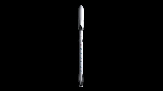 falke 9 v12 völlig wiederverwendbar 3d modell 3dexport v1 2 rakete space platz nasa 2018 usa tesla elon moschus zukunft sci fi 3D print model - Mito3D
