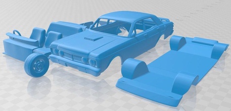 falcão gt ho 1971 imprimível carro fenda escalextrico Tamiya rc miniz passatempo micro 3d print model - Mito3D