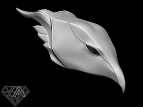 falcon helmet 3d print model in game accessories 3dexport bird cosplay warrior mask airsoft strikeball angrybird knight armor halloween-helmet halloween thunderbird 3d print model - Mito3D