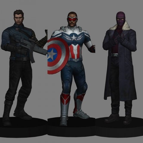 faucon hiver soldat pack 3 poly 3d modèle in fantaisie 3dexport samwilson baronzemo faible capitaine amérique merveille buckybarnes marvelcinematicuniverse 39 3D print model - Mito3D