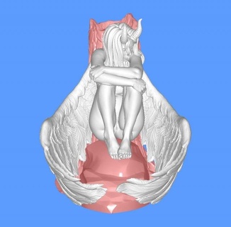 fallen angel woman 3d print model - Mito3D