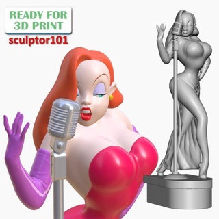 arte fan Jessica Conejo canto etapa 3d esculpir mujer caricaturas imprimible miniatura dibujos animados personaje estatua miniaturas figuritas 3dprint Bettyboop lindo niña Rabbit 3d print model - Mito3D