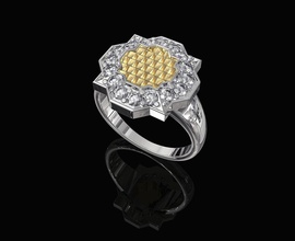 lujoso anillo textura 3d impresión modelo in anillos 3dexport imprimible oro plata platino libra esterlina joya piedras preciosas brillante mujer diamante texturado joyería 3d print model - Mito3D
