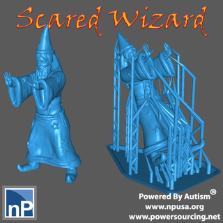 fantasy adventurer - scared wizard free monsters & creatures dnd sorcerer frightened dungeons dragons character pathfinder rpg 3d print model - Mito3D