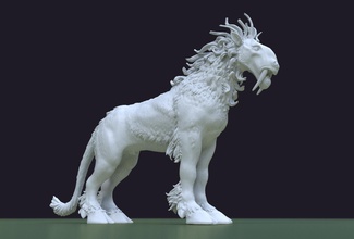 fantastique de la bête fantaisie créature dents sabre 3d print model - Mito3D