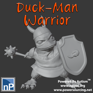 fantasy duck-man warrior free monsters & creatures duck man mallard rune dragon bane dnd dungeons dragons pathfinder rpg 3d print model - Mito3D