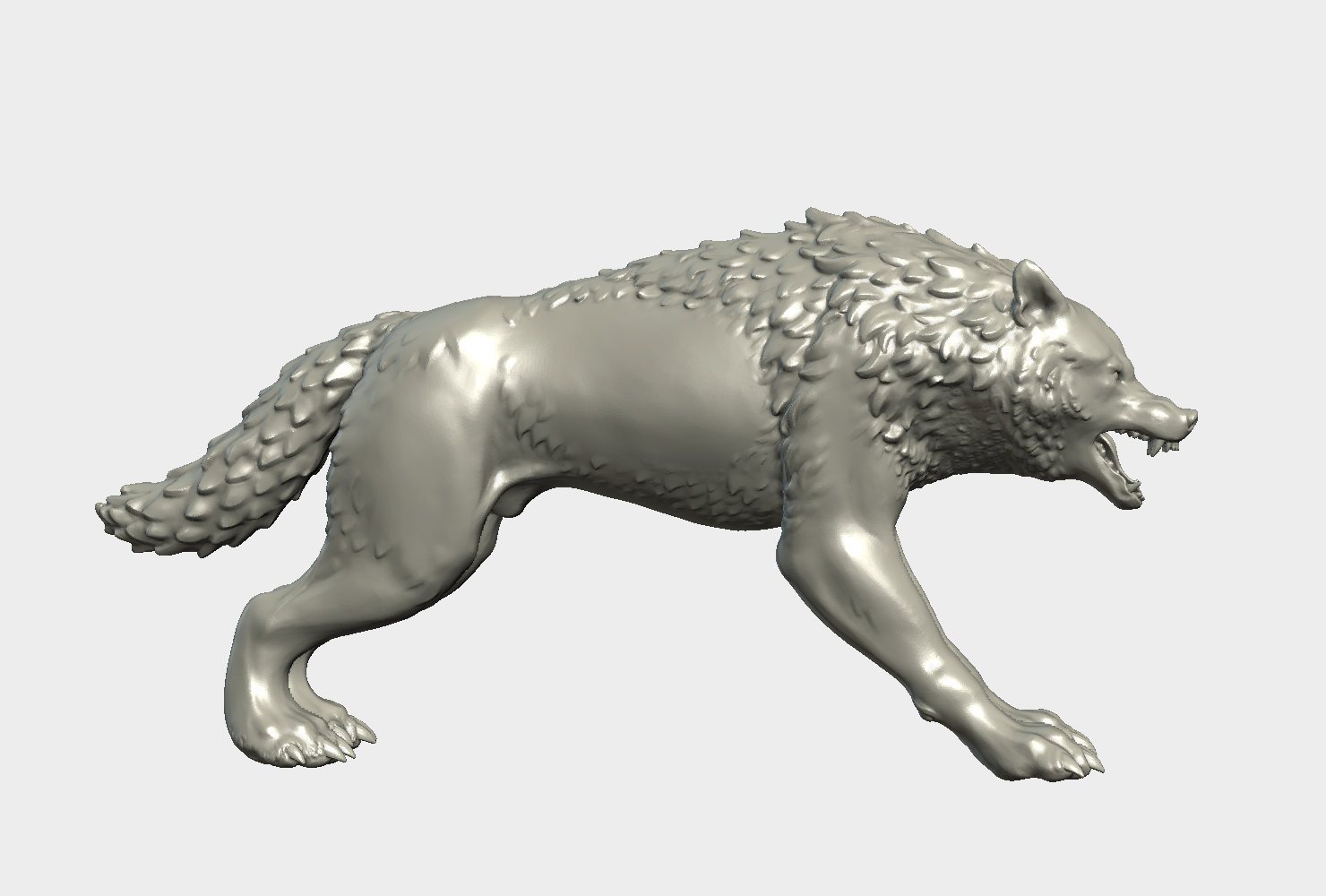 fantasy wolf canine beast carnivora werewolf 3D print model - Mito3D