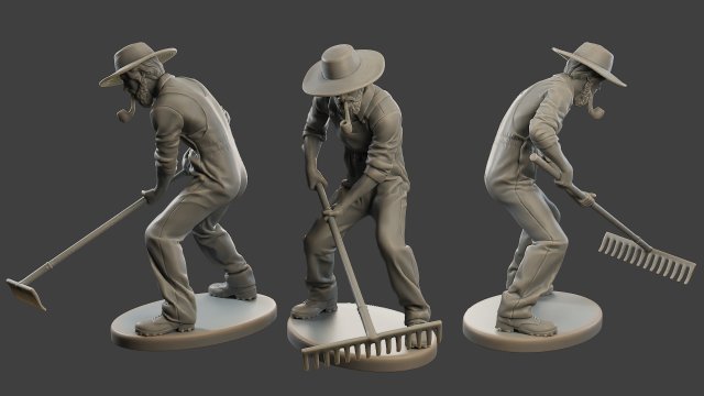 agriculteur homme fm1 004 figurines sculpture militaire allemand soldat ww2 guerre action miniature figure armée or détail poly axe détaillé décoration Aigle icône emblème 3D print model - Mito3D