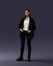 fashion girl 0425 3d print ready scan model polygon 3dprint human male realistic posed character figurine people visualization miniatures casual man woman child 3d print model - Mito3D