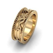 hombre de la moda anillo cad imprimible joyería exclusivo oro mano boda gem rhiho cnc joya 3d print model - Mito3D