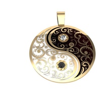 moda colgante de gemas cad imprimible la joyería exclusivo oro el gem rhiho cnc mujer joya 3d print model - Mito3D