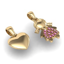 fashion pendant girl heart printable jewellery gold wedding gem rhiho cad cnc woman jewel rings 3d print model - Mito3D