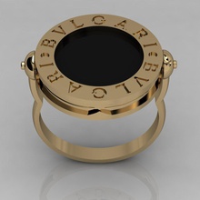 anneau de mode imprimable exclusif or l'anneau bvlgary la mariage gem rhiho cad cnc femme joyau bijoux 3d print model - Mito3D