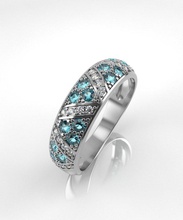 Mode-ring 001 ring gem diamond Saphir emerald gold Mode 3dm stl obj drucken 3d print model - Mito3D