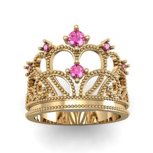 moda anello corona stampabile esclusivo la oro destra mano matrimonio gemma rhiho cad cnc donna gioiello gioielli 3d print model - Mito3D