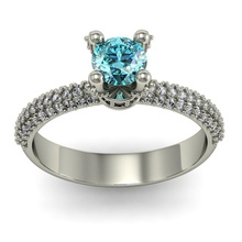 anneau de mode diamants imprimable diamant-bague exclusif or l'anneau la mariage gem rhiho cad cnc femme joyau bijoux 3d print model - Mito3D