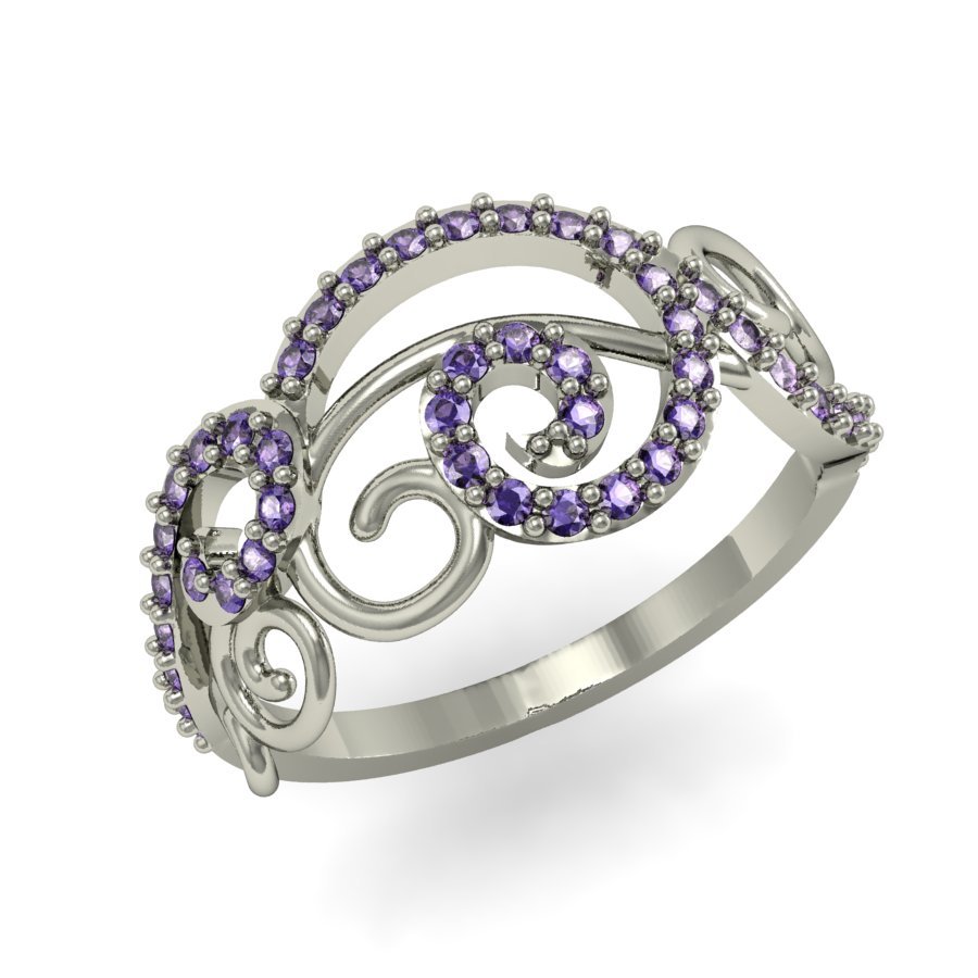 fashion ring gems printable exclusive gold cad wedding gem rhiho cnc woman jewel jewellery 3D print model - Mito3D