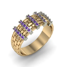 anneau de mode pierres précieuses mesure exclusif or l'anneau cad la mariage gem rhiho cnc femme joyau bijoux 3d print model - Mito3D