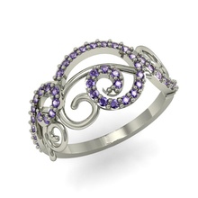 anneau de mode pierres précieuses imprimable exclusif or l'anneau cad la mariage gem rhiho cnc femme joyau bijoux 3d print model - Mito3D