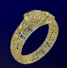 anel da forma de grade a moda ouro o cad cnc mulher grades 3d print model - Mito3D