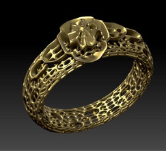 anel da forma de grade a moda casamento ouro o cad cnc mulher 3d print model - Mito3D