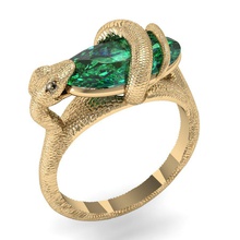 fashion bague serpent imprimable le diamant bijoux cad de l'anneau brillant exclusif or la mode gem rhiho cnc femme joyau 3d print model - Mito3D