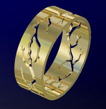 fashion wedding ring tree branches gold cad cnc woman rhiho 3d print model - Mito3D