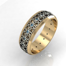 moda anel de casamento a ouro o cad cnc mulher rhiho 3d print model - Mito3D