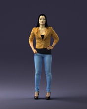 fashion woman 0318 3d print ready 3dscan 3dprint human female printable businesswoman posed character figurine miniature 3dfigurine people realistic visualization miniatures render demo casual 3d print model - Mito3D