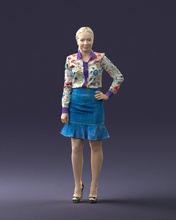 Mode Frau 1017 1 3d drucken bereit Scan Modell Polygon 3dprint männlich realistisch gestellt Charakter Miniaturen Kind Stil Erfolg Outfit 3d print model - Mito3D