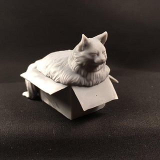 fat cat box 3d printing print model animals animal nature statuette pet printable 3d print model - Mito3D