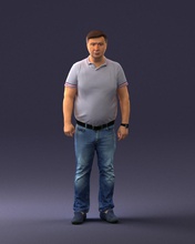 fat man 0018 3d print ready model in 3dexport scan polygon 3dprint human male realistic posed character people miniatures woman child style success fashion beauty 3d print model - Mito3D