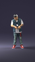 fat man jeans 0334 3d print ready scan model polygon 3dprint human male realistic posed character people miniatures woman child style success fashion beauty 3d print model - Mito3D