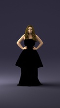 fat woman black dress 0340 3d print ready scan model polygon 3dprint human male realistic posed character people miniatures man child style success outfit fashion 3d print model - Mito3D