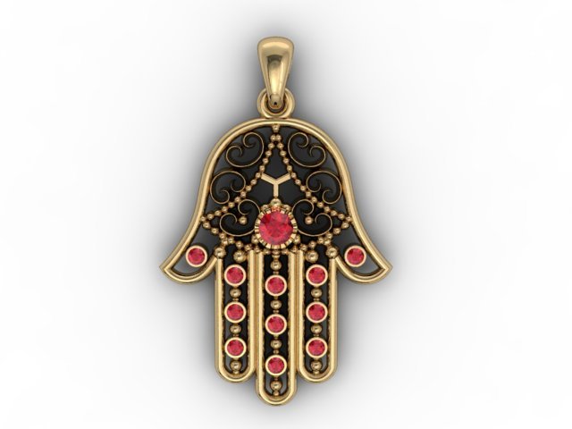 fátima colgante de la mano el árabe encanto cristiana ojo destino hamsa joya joyería judío corán muhammad musulmán collar colgantes prop 3D print model - Mito3D