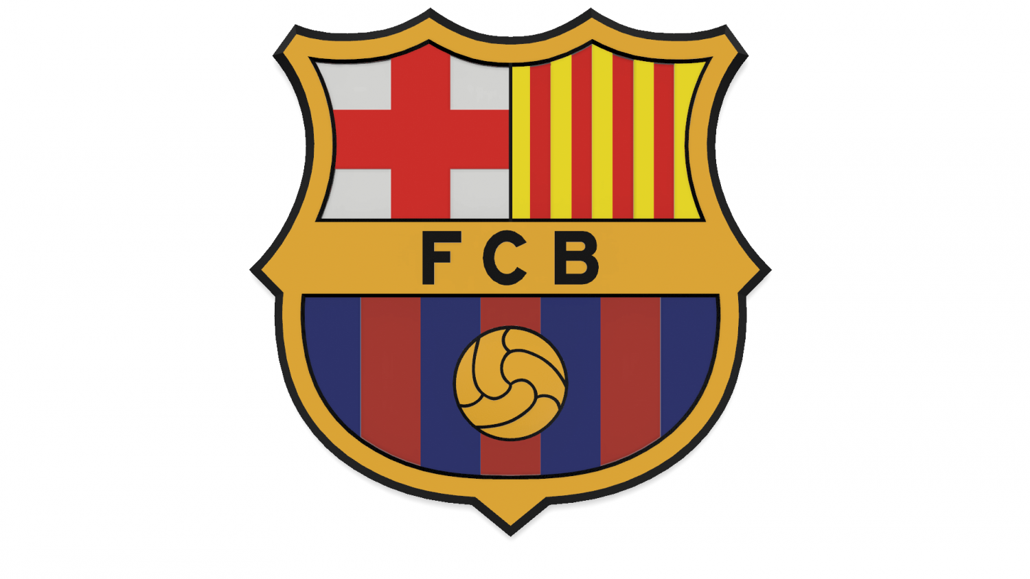 fc barcelona wall emblem 3d print model in signs logos 3dexport laliga spain football messi camp nou sign logo stl 3D print model - Mito3D