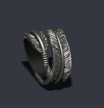 feather ring 583 585 750 925 apparel bird featherbird fly fure gold jewel jewellery jewelry nature rings silver wings 3d print model - Mito3D