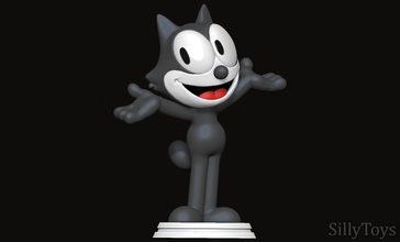 felix cat 3d print model in animals 3dexport cartoon feline male comedy 3d print model - Mito3D
