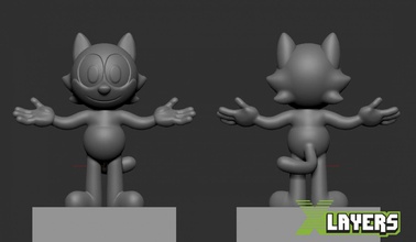 felix cat 3d print model in 3dexport cartoon figure 3d print model - Mito3D