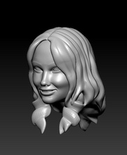 female head 3d print model in figurines 3dexport girl beautyful hair doll 3d print model - Mito3D