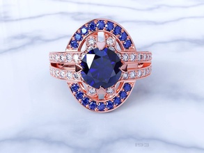 weiblich-ring 3 d-Modell ring 3d Modell Frau Schmuck Juwelier stl cnc drucken gold diamond gem Edelsteine weiblich 3d print model - Mito3D
