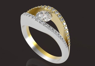 weiblich-ring 5 mm Haupt-Stein Schmuck gem gold Platin Luxus elegant Silber bedruckbar ist genial diamond ring sterling engagement brillant Mode diamant Ringe Saphir Schönheit 3d print model - Mito3D