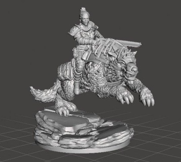 female rough rider wolf chain sword miniature model games board imperialguard colonial-marines trooper soldier ice winter werewolf warhammer 40k woman teen girl dungeons-and-dragons pathfinder 3dprint heroine creature animal mounted cavalry 3d print model - Mito3D